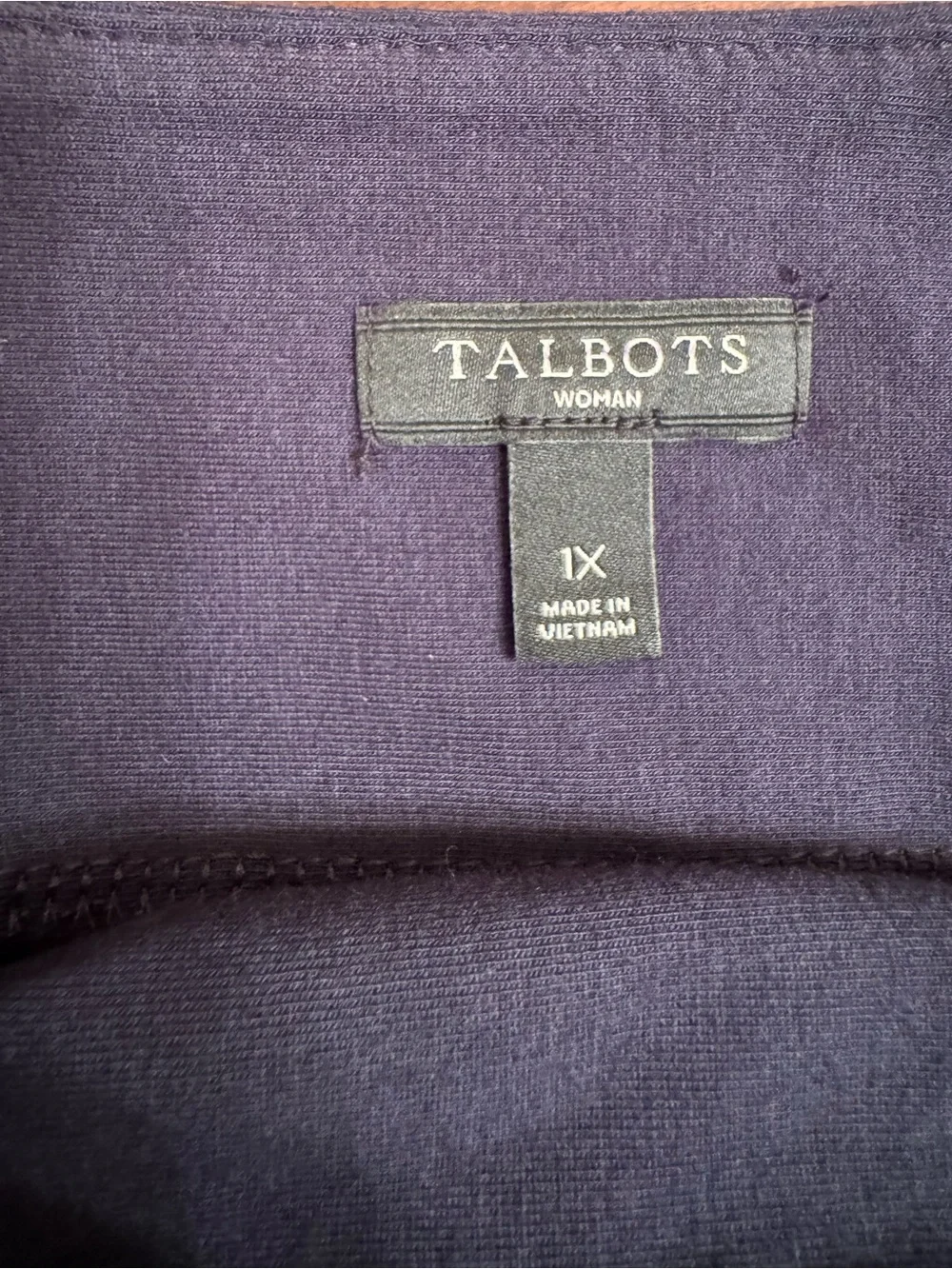 Talbots 1X Eyelet Scalloped Hem Navy Midi Skirt Cottagecore Boho